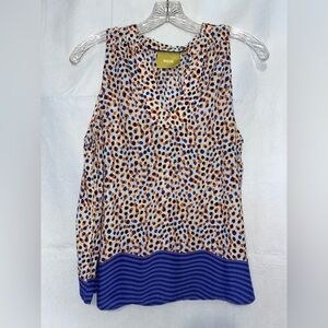 Maeve Anthropologie Emma Polka Dot Tank Top Blue